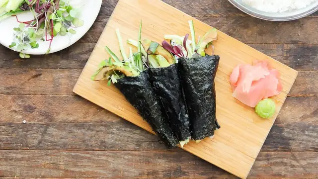 'Video thumbnail for Charred Avocado Hand Rolls Recipe'