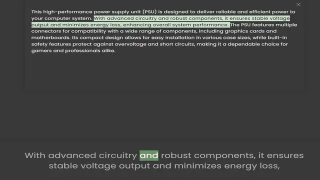 Video thumbnail for your computer system. With advanced circuitry and robust components, it ensures stable voltage output and minimizes energy loss, enhancing overall system performance. The PSU features multiple connectors for compatibility with a wide rang