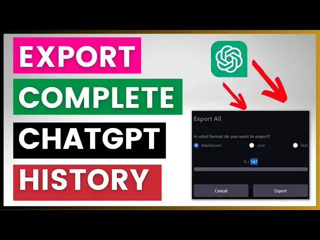 Video thumbnail for How To Export Complete ChatGPT History? (Save All ChatGPT Conversations)