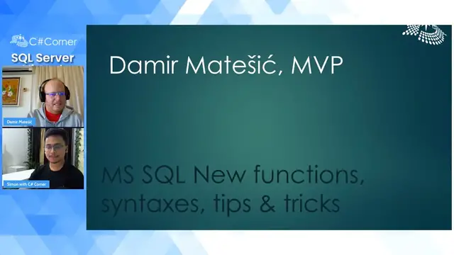 'Video thumbnail for MS SQL New functions, syntaxes, tips & tricks by Damir Matešić || SQL Server Virtual Conference'