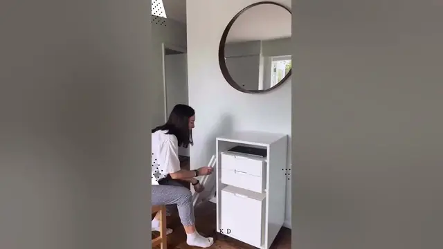 Video thumbnail for Hidden Chair Folding Desk | Space Saving Furniture #shorts