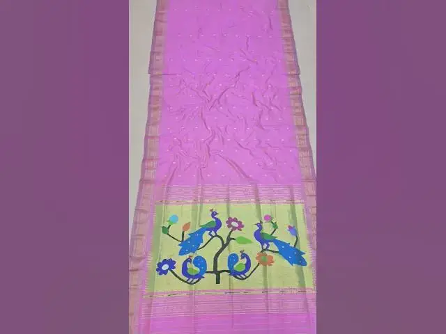 Video thumbnail for Custom border designer pallu paithani sarees #usa#canada #paithani