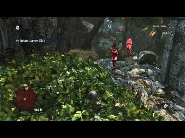 Video thumbnail for Assassin's Creed IV: Black Flag - Nothing Is True: Locate James Kidd (#2) Cliffside (Use Whistle)