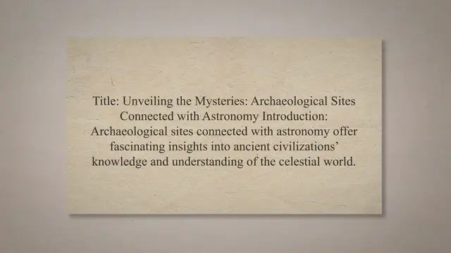 'Video thumbnail for Archaeological sites connected with astronomy'