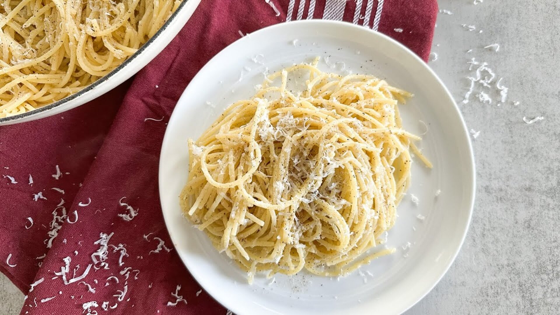 Video thumbnail for Classic Spaghetti Cacio E Pepe Recipe