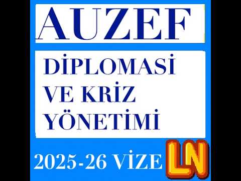 Video thumbnail for Diplomasi ve Kriz Yönetimi 2025-2026 Vize Soruları