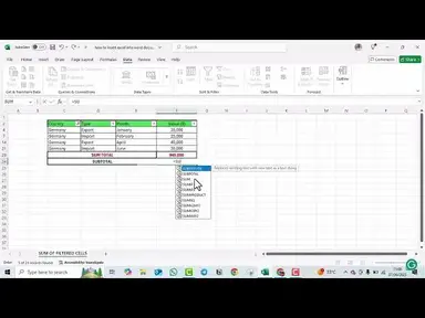 'Video thumbnail for How to Calculate the Sum of Filtered Cells in Excel'