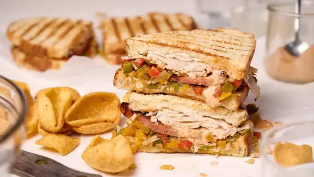 'Video thumbnail for Cajun Turkey Po'Boy-Ish Panini Recipe'