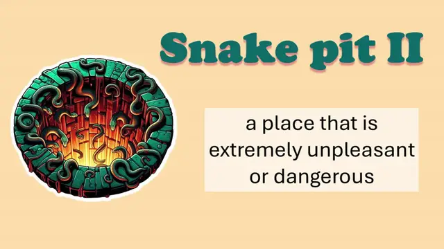 Video thumbnail for A Snake Pit - Idiom Meaning in American English