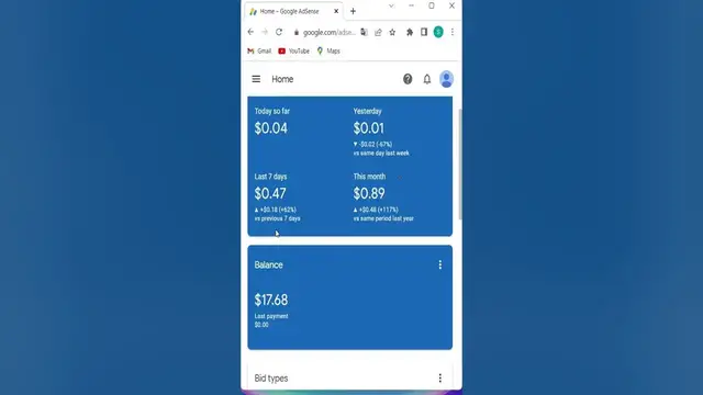 Video thumbnail for My Google Adsense Earning Proof | Google Adsense Earning Proof 2023 #adsenseearningproof