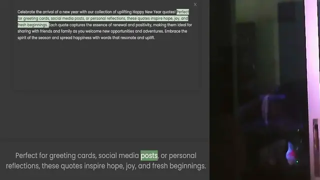 Video thumbnail for Celebrate the arrival of a new year with our collection of uplifting Happy New Year quotes! Perfect for greeting cards, social media posts, or personal reflections, these quotes inspire hope, joy, and fresh beginnings. Each quote captures