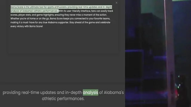 Video thumbnail for Bama Score is the ultimate tool for sports enthusiasts, providing real-time updates and in-depth analysis of Alabama's athletic performances. With its user-friendly interface, fans can easily track scores, player stats, and game highlight