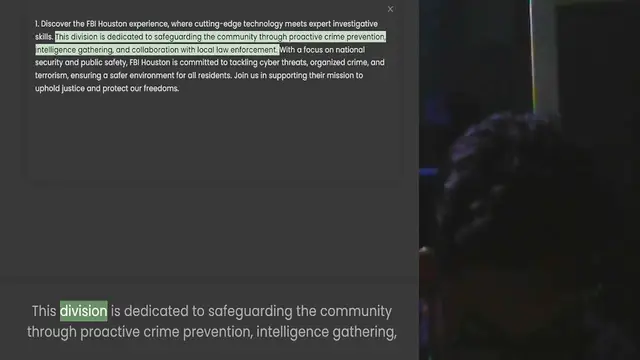 Video thumbnail for skills. This division is dedicated to safeguarding the community through proactive crime prevention, intelligence gathering, and collaboration with local law enforcement. With a focus on national security and public safety, FBI Houston is