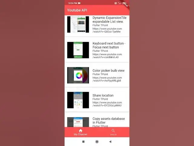 Video thumbnail for Youtube API integration - Flutter