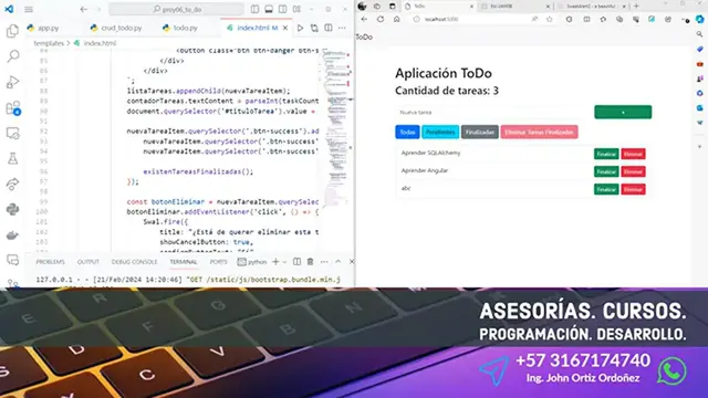 Video thumbnail for 116_ PROYECTO 6 FIN Aplicación Web con Flask y Python para Gestionar Tareas Pendientes