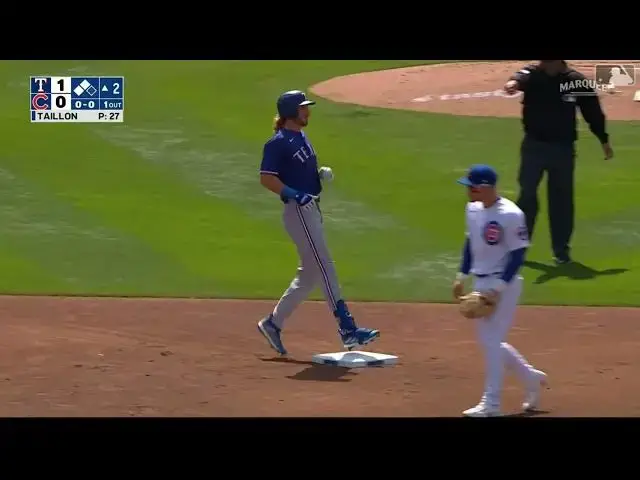 'Video thumbnail for Travis Jankowski SMACKS a RBI Double! | Texas Rangers | 4/9/2023'