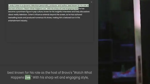 Video thumbnail for 1. Andy Cohen is a dynamic television personality, producer, and author, best known for his role as the host of Bravo's Watch What Happens Live. With his sharp wit and engaging style, he has become a prominent figure in pop culture, known