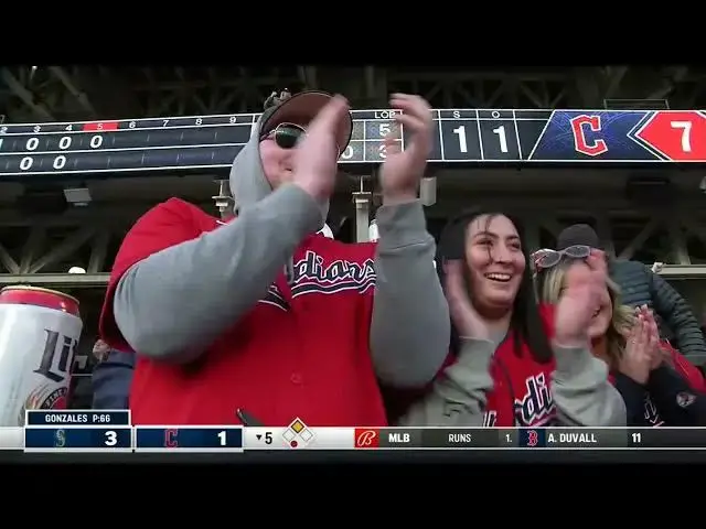 'Video thumbnail for Myles Straw CRANKS a RBI Double, Scoring Andres Gimenez! | Cleveland Guardians | 4/8/2023'