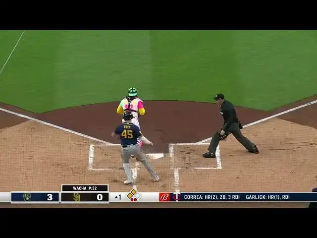 'Video thumbnail for Mike Brosseau LAUNCHES a RBI Double! | Milwaukee Brewers | 4/14/2023'