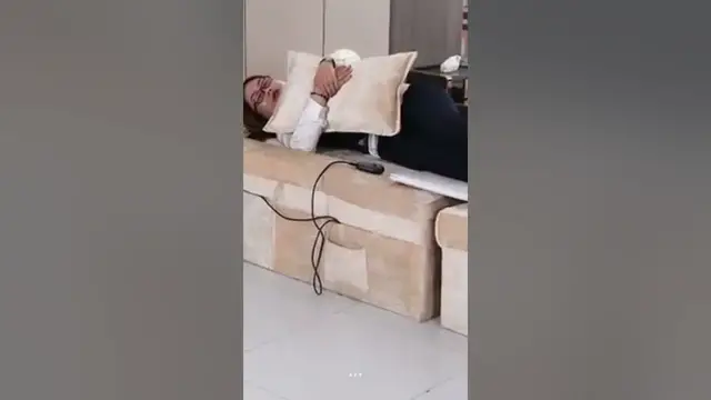 Video thumbnail for Pedicure Sofa with Recline & Massage | Furniture #shorts