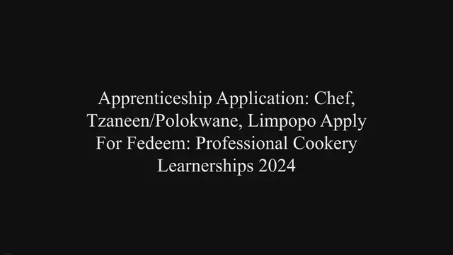 'Video thumbnail for Professional Cookery Learnership'