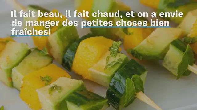 Video thumbnail for Brochettes de fruits (mangue, concombre, avocat)