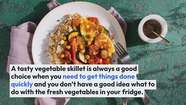 Video thumbnail for Vegetable pan with chickpeas and halloumi