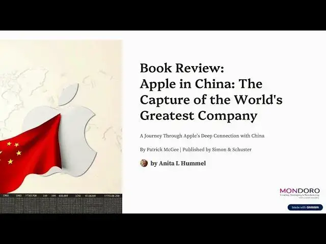 'Video thumbnail for Book Review: Apple in China: The Capture of the World's Greatest Company by Patrick McGee'
