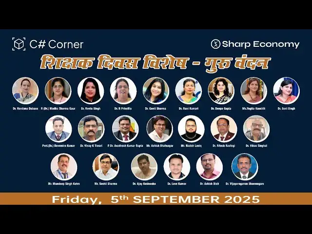 'Video thumbnail for शिक्षक दिवस विशेष – गुरु वंदन @CSharpCorner'