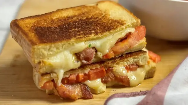 Video thumbnail for Not Just Any Grilled Cheese: Copycat Panera 'Grown-Up' Grilled Cheese Recipe
