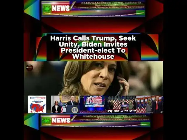 Video thumbnail for Harris Calls Trump, Seek Unity, Biden Invites President-elect To Whitehouse