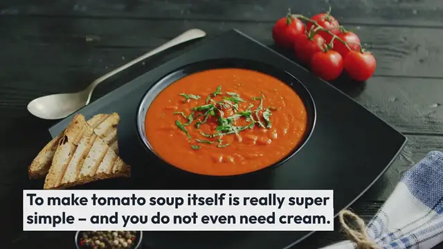 Video thumbnail for Tomato soup with white beans and za’atar croutons
