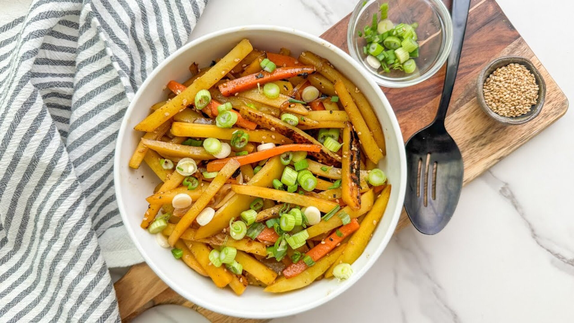 Video thumbnail for Gamja Bokkeum (Korean-Style Potatoes) Recipe