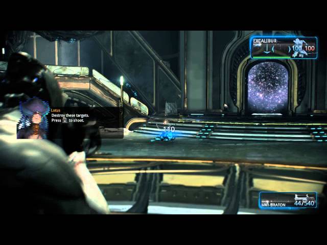 Video thumbnail for Warframe - Warframe The Chamber: Lotus Tutorial: Tenno Fighting System Shooting, Melee, Affinity