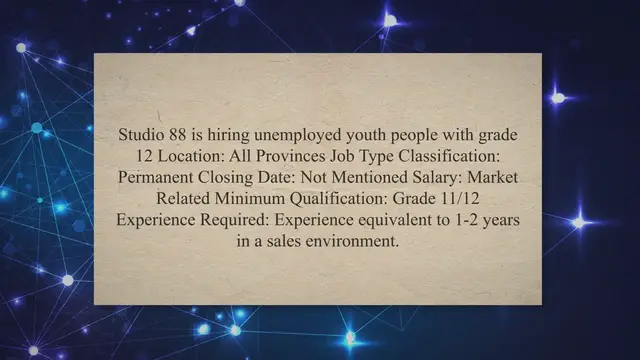 'Video thumbnail for Studio 88 is hiring unemployed youth'