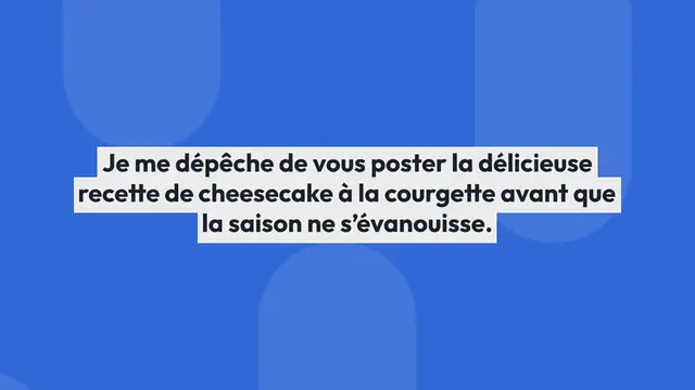 Video thumbnail for Cheesecake à la courgette râpée et feta