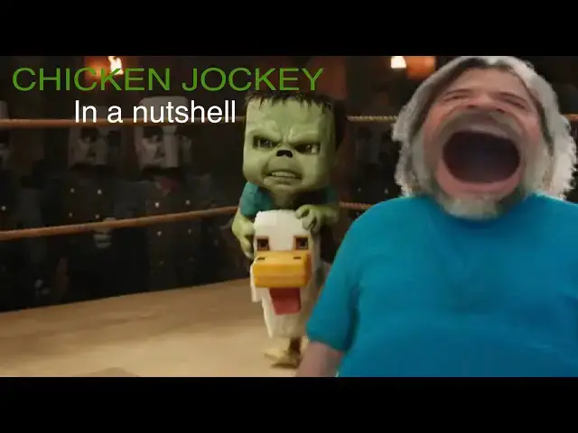 Video thumbnail for A Minecraft movie: Chicken jockey in a nutshell