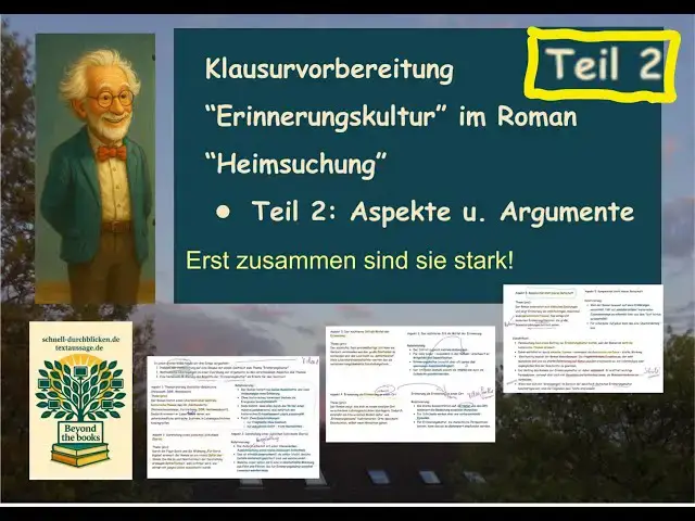 Video thumbnail for Teil 2: "Heimsuchung", "Erinnerungskultur" - Aspekte und Argumente für Stellungnahme, Erörterung -
