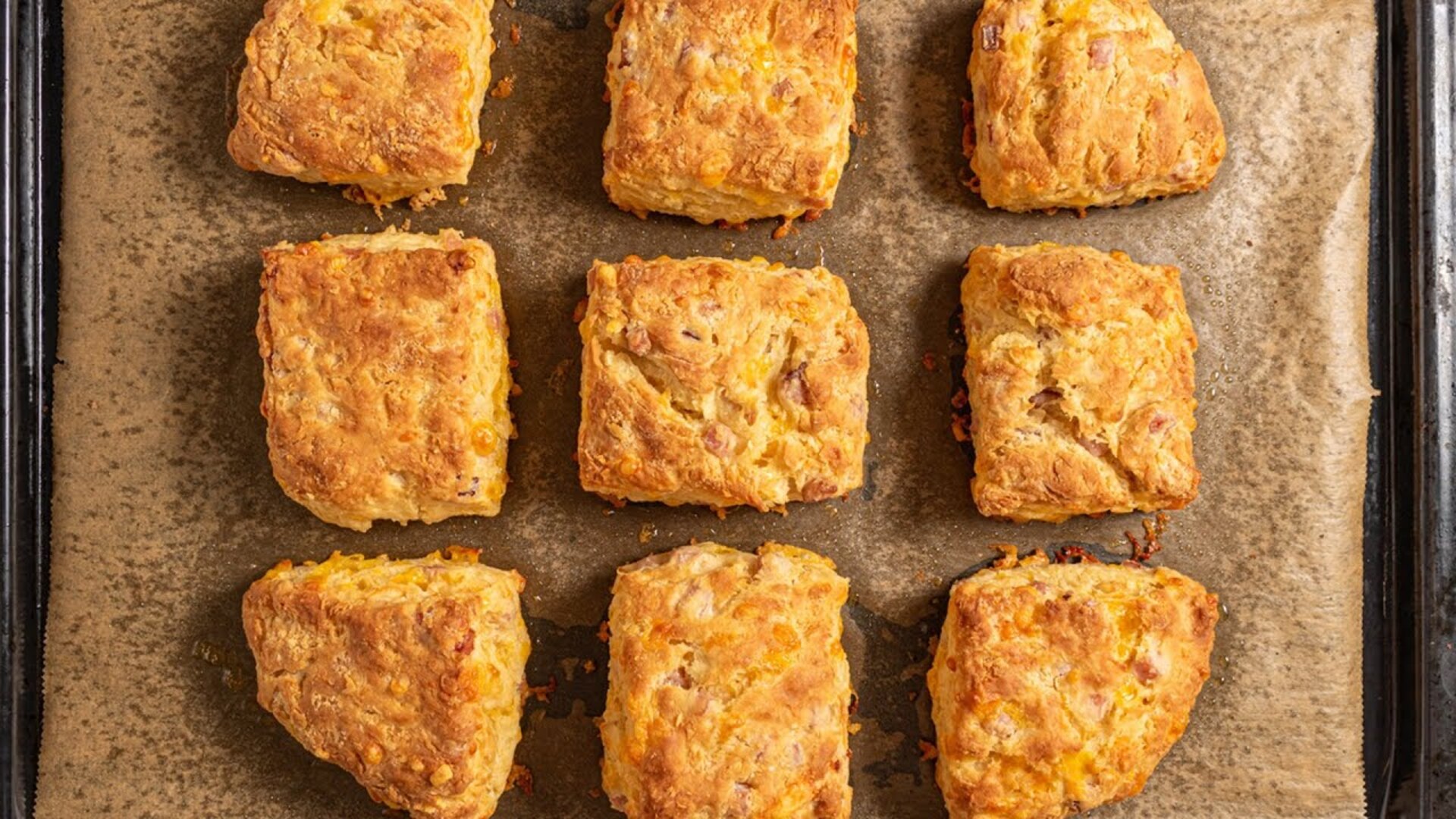 Video thumbnail for Buttery Ham And Cheese Biscuits Recipe
