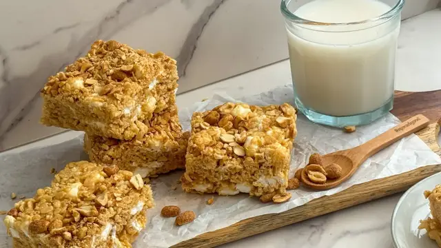 Video thumbnail for Miso Peanut Butter Rice Krispie Treats Recipe