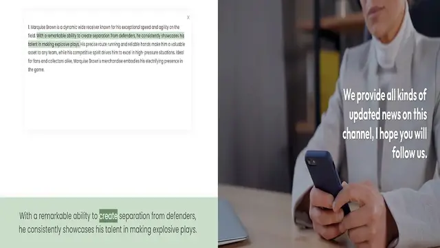 Video thumbnail for 1. Marquise Brown is a dynamic wide receiver known for his exceptional speed and agility on the field. With a remarkable ability to create separation from defenders, he consistently showcases his talent in making explosive plays. His prec