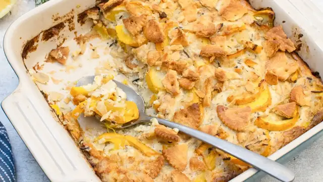 Video thumbnail for Cheesy Squash Casserole Recipe