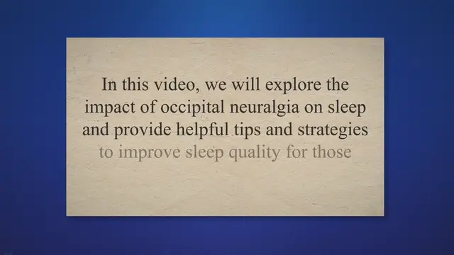 Video thumbnail for Restful Nights: Mastering Sleep with Occipital Neuralgia - Understanding, Environment, Positions, and More!