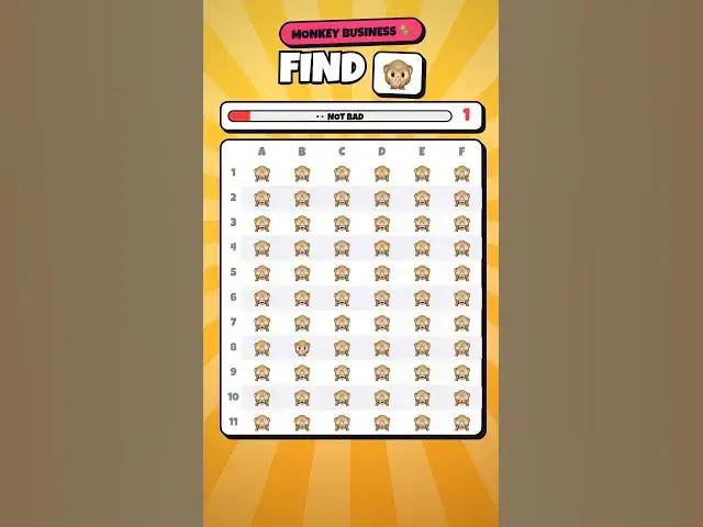 Video thumbnail for Find the 🙊 in 8 Seconds 👀 (monkey business 🐒) #shorts #puzzle