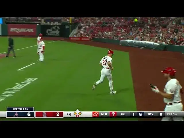 'Video thumbnail for Brendan Donovan KNOCKS a RBI Groundout, Scoring Tyler O'Neill! | St. Louis Cardinals | 4/3/2023'