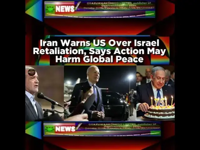 Video thumbnail for Iran Warns US Over Israel Retaliation, Says Action May Harm Global Peace