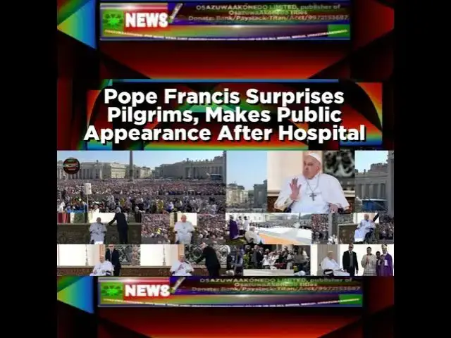 Video thumbnail for Pope Francis Surprises Pilgrims, Makes Public Appearance After Hospital