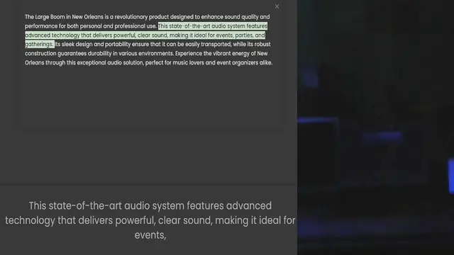Video thumbnail for performance for both personal and professional use. This state-of-the-art audio system features advanced technology that delivers powerful, clear sound, making it ideal for events, parties, and gatherings. Its sleek design and portability