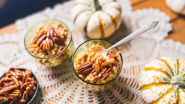 'Video thumbnail for Vegan Pumpkin Pecan Rice Pudding Recipe'
