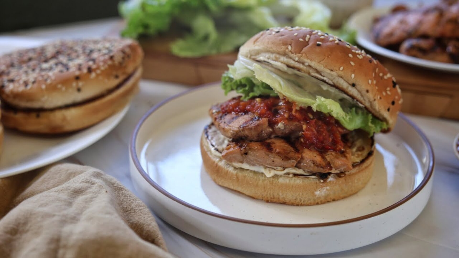 Video thumbnail for Sweet And Spicy Grilled Salmon Sandwiches Recipe
